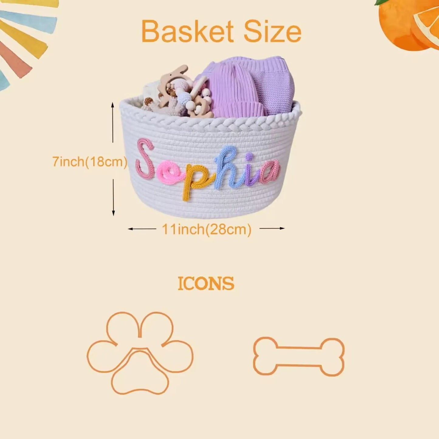 Personalised Woven Pet Toy Basket