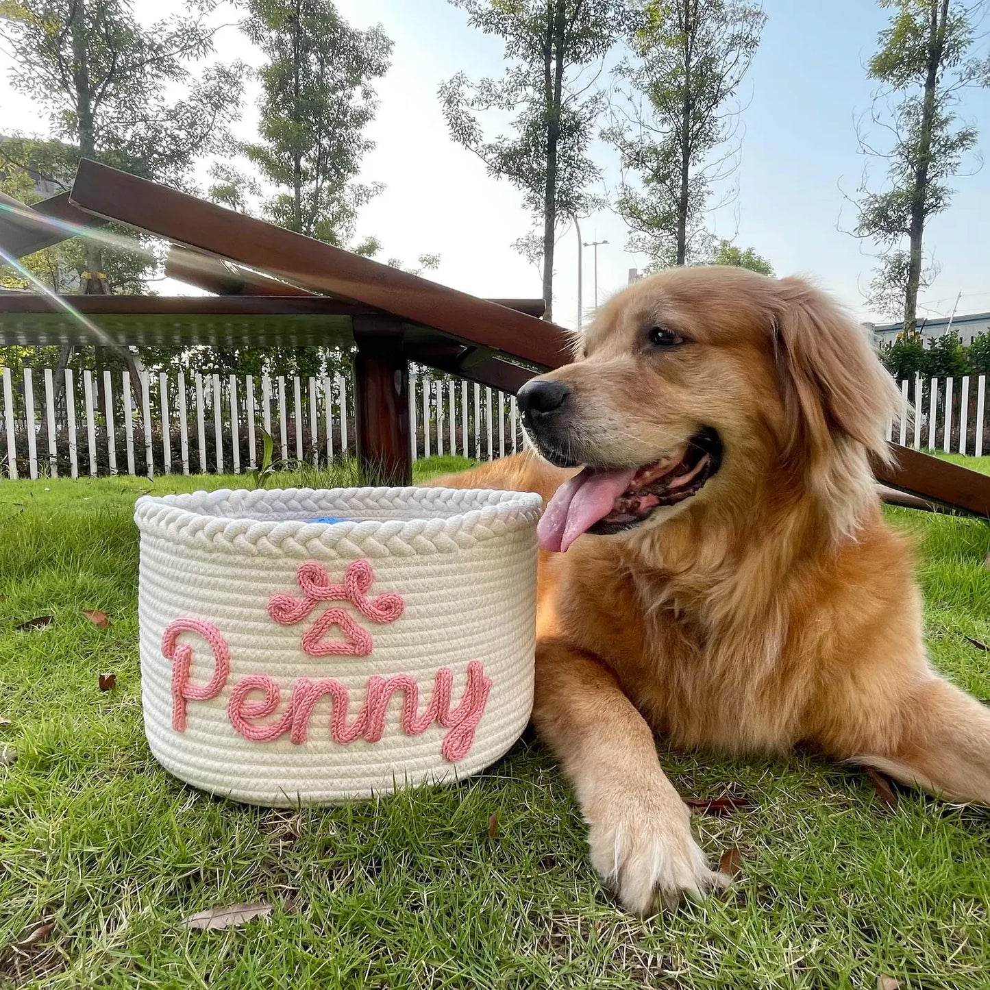 Personalised Woven Pet Toy Basket